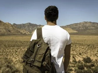 Man and desert