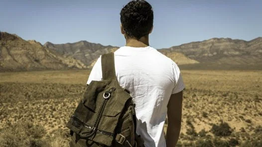Man and desert