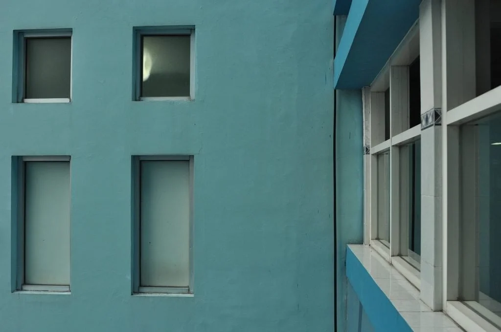 blue hospital walls in indonesia