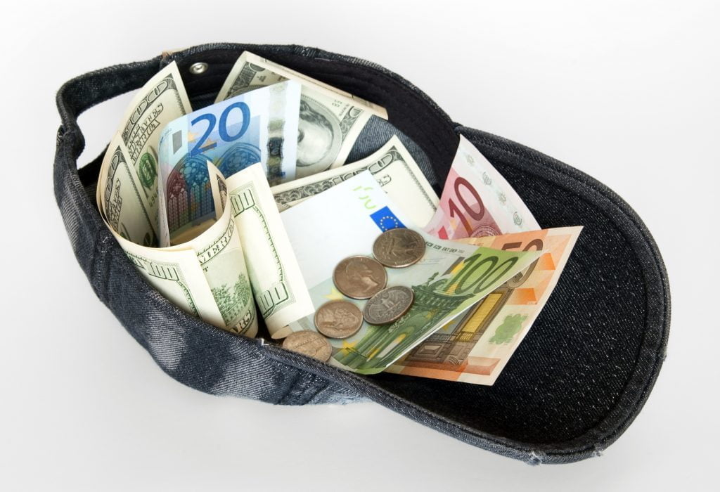 Money in a hat